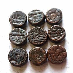 MUGHAL EMPEROR 👑👑 MOST FAMOUS KING AKBAR COPPER DAM WT. 20 GM APROX EXCELLENT CONDITION AS IMAGE