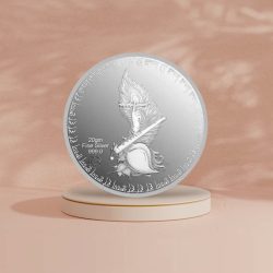 Alternative view of 20 Gram Pure 999 Silver Color Coin Krishna Shubh Labh Very Unique and Rare