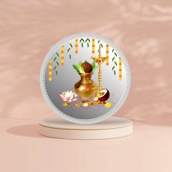 50 Gram Pure 999 Silver Color Coin Kumbh Shubh Labh Very Unique and Rare