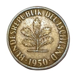 GERMANY Brass 5 PFENNIG Year 1950 Collectable Grade.