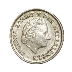 Alternative view of NEDERLAND Steel 10 CENT Year 1955 High Collectable Grade.