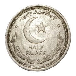 Alternative view of PAKISTAN Cu/Ni HALF RUPEE Year 1948 ONE QUARTER RUPEE Year 1949 Set 2 Coins are in Collectable Grades.
