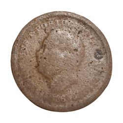 Alternative view of PORTUGUESE Copper 1/4 TANGA Year 1886 LUDOVICUS **SCARE** Used Condition.