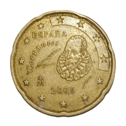 SPAIN Brass 20 CENTS Year 2009 **SCARE** Collectable Grade.