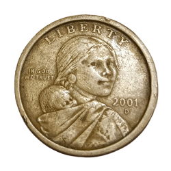 Alternative view of UNITED STATES OF AMERICA Cu/Zn ONE DOLLAR Year 2001 LIBERTY **SCARE** Collectable Grade.