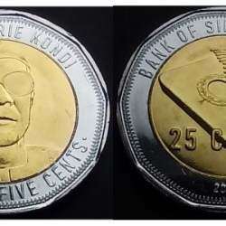 SIERRA LEONE, 25 Cents, 2022, Bimetal, KM# 506, UNC Condition.