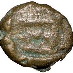 Copper Coin of Polygars of Trichy (17th - 18th Cen. AD) with Vaishnava namam