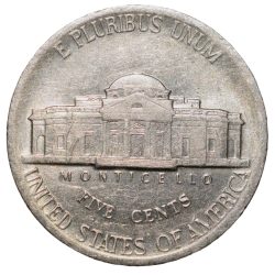 Alternative view of Nickel 5 Cents of USA - Jefferson (AD 1995) Mint mark 'D' Raised