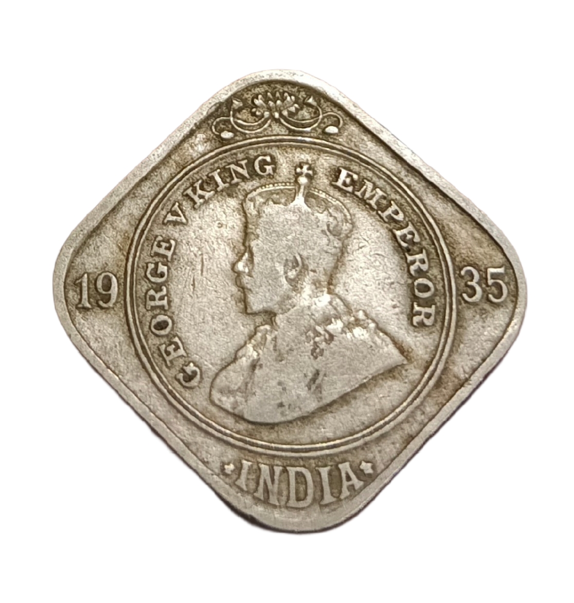 British India Cu/Ni 2 ANNAS Year 1935 King GEORGE -V High Collectable Grade.