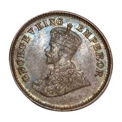 Alternative view of British India Copper 1/2 PICE Year 1932 King GEORGE-V High AUNC-UNC Grade.