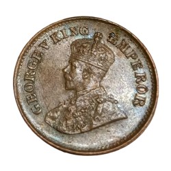 Alternative view of British India Copper 1/2 PICE Year 1932 King GEORGE-V High AUNC-UNC Grade.