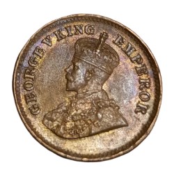 Alternative view of British India Copper 1/2 PICE Year 1933 King GEORGE-V High AUNC-UNC Grade.