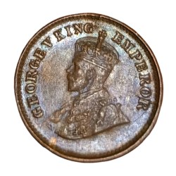 Alternative view of British India Copper 1/2 PICE Year 1934 King GEORGE-V High AUNC-UNC Grade.