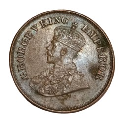 Alternative view of British India Copper 1/2 PICE Year 1935 King GEORGE-V High AUNC-UNC Grade.