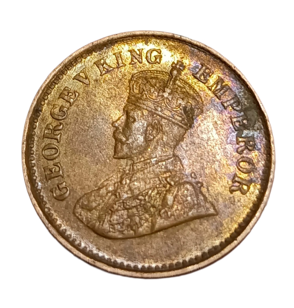 British India Copper 1/2 PICE Year 1935 King GEORGE-V High AUNC-UNC Grade. - Image 2