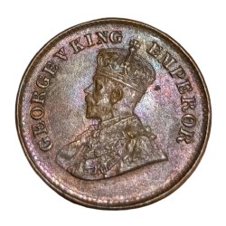 Alternative view of British India Copper 1/2 PICE Year 1935 King GEORGE-V High AUNC-UNC Grade.