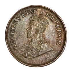 Alternative view of British India Copper 1/2 PICE Year 1936 King GEORGE-V High AUNC-UNC Grade.