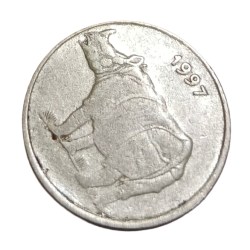 Alternative view of 25 Paisa Fss Year 1997 with CLOCK ROTATION Error Collectable Grade.