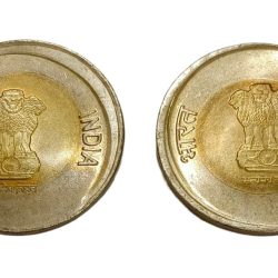 Alternative view of 20 Rupees Bi-Metal Year 2020 Kolkata Mint OFF CENTRE Error Set 2 Coins are UNC Grades.
