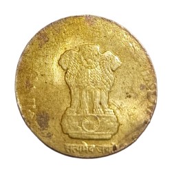 5 Rupees New Ni/Brs Year 2019 Weight:- 3.5 Grams Approx "OMS" OTHER METAL STRIKE Error Struck on 20 Rupees Inner Core Planchet **EX-RARE** High Collectable Grade.