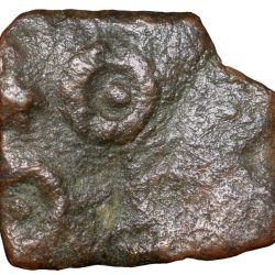 Alternative view of Copper Coin of Satavahana Dynasty(100 BC) from Vidarbha(Yavatmal) Region Nandyawarta/Ujjaini