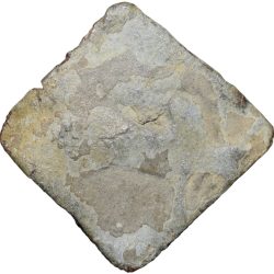 Lead Coin of Rudrasen III? of Western Kshatrapa(AD 348-78) Bull Facing right/3-Arched Hill