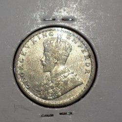 HALF RUPEE 1923 SILVER COIN GOOD CONDITION GEORGE V KING EMPEROR