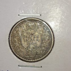 Alternative view of HALF RUPEE 1924 SILVER COIN GEORGE V KING EMPEROR