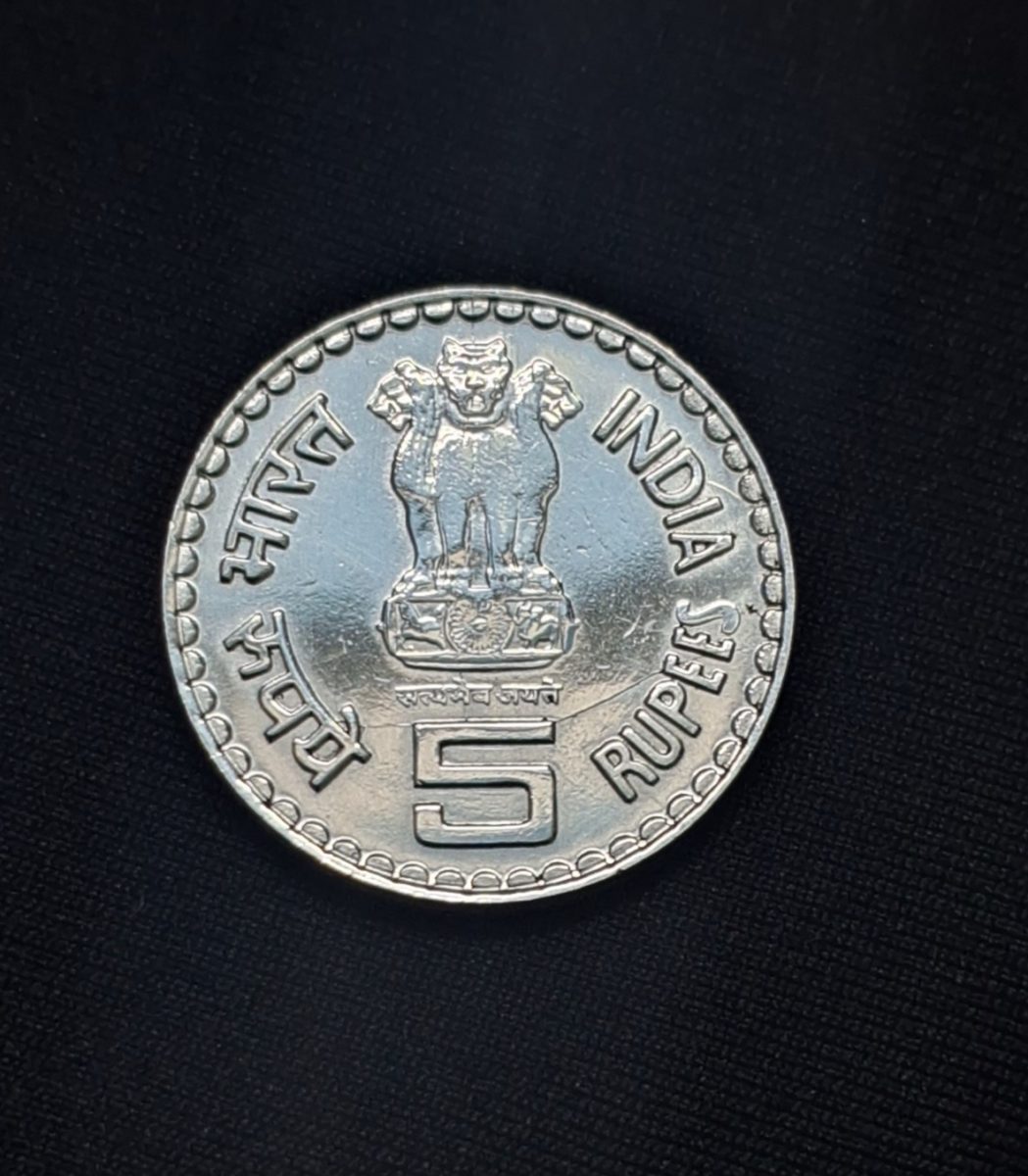 RARE 5 RUPEE 150TH BIRTH ANNIVERSARY OF LOKMANYA BAL GANGADHAR TILAK BUNC CONDITION COIN - Image 2