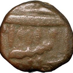 Copper 1/2 Dam of Akbar (AD 1556-1605) ilahi Month 'Aban'