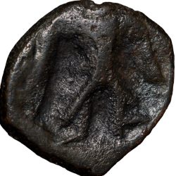 Copper Fractional 1/2 Unit of Vasudev(AD 190-230) of Kushan Dynasty Shiv & Nandi Type