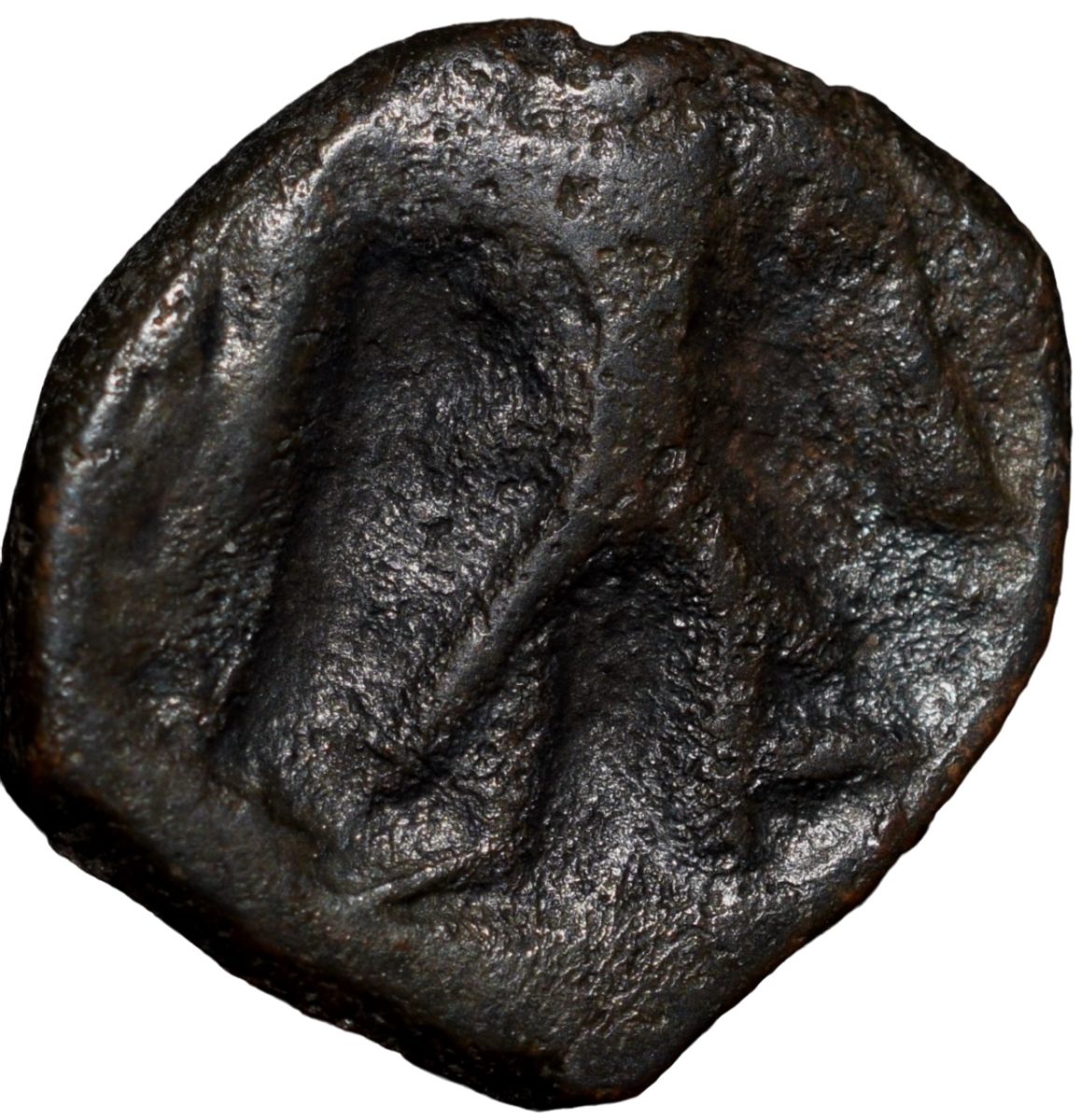 Copper Fractional 1/2 Unit of Vasudev(AD 190-230) of Kushan Dynasty Shiv & Nandi Type