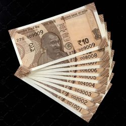 Rs 10 INDIA Bank note SEMI FANCY NUMBER 001001 to 009009 Issue Very Unique and Rare