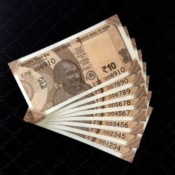 Rs 10 INDIA Bank note SEMI FANCY NUMBER 001234 to 008910 Issue Very Unique and Rare