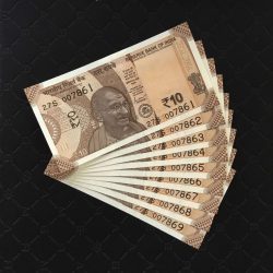 Rs 10 INDIA Bank note SEMI FANCY NUMBER 007861 to 007869 Issue Very Unique and Rare