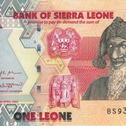1 Leone of Sierra Leone Country (AD 2022) with Portrait of Bai Bureh/Telecommunications satellite dish