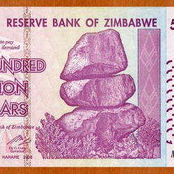 500000000(500 Million) Dollars of Zimbabwe Country (AD 2008) Chiremba Balancing Rocks in Matopos National Park/Dairy farming – milking cows, and Miner