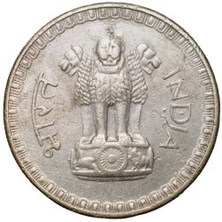 Alternative view of Copper-Nickel 1 Rupee of Republic India (AD 1962) of Calcutta Mint Rare Date