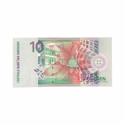 Alternative view of Suriname 10 Gulden World Bank note Ending 786 2000 Issue Unique and Rare