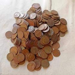 Alternative view of Republic India coin Decimal currency 1naya Paisa Only copper coin Mixed year & mint 100 piece given 990