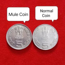 Five Rs Rare Mahatma Basaveshwara Mule Coin Unc Condition Bombay Mint