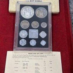 1976 Proof Coins Set Republic Of India I.G.Mint Bombay, Proof set of 4 Coins Set