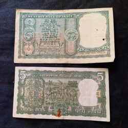 Reserve Bank of India 2 different 5₹ note Excellent condition