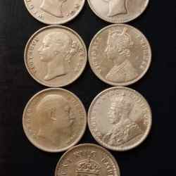 BRITISH INDIA HISTORY 7 DIFFERENT PORTRAIT ONE☝ RUPPEE King william 1935 Queen Victoria CL 1840 Queen Victoria DL 1840 EAST INDIA COMPANY , Victoria empress , EDWARD Vll, GEORGE V, George Vl +80 shipping extra WT 11.5 GM EACH 1 EXCELLENT & BEAUTIFUL ❤️ ❤️ 😻 ❤️ ❤️ CONDITION .