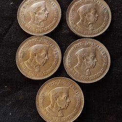 India Denomination 5₹ Jawaharlal Nehru 540₹ 5 coin