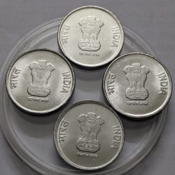 Alternative view of 1 Rs 75th Years Of Independence 2024 Noida and Mumbai Mint Coin UNC