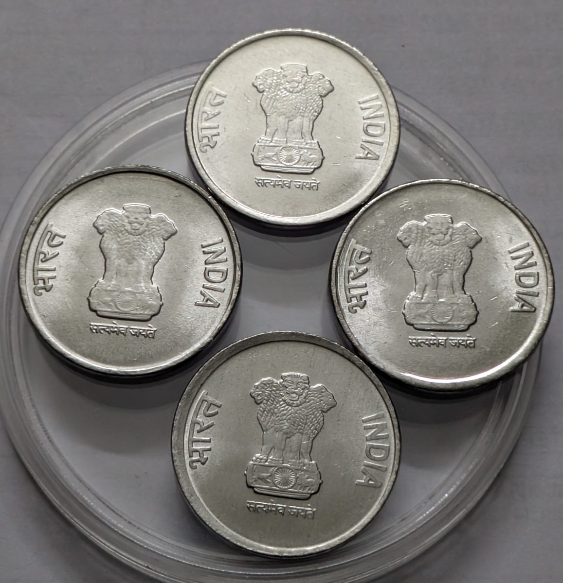 1 Rs 75th Years Of Independence 2024 Noida and Mumbai Mint Coin UNC - Image 2