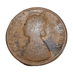 Alternative view of British India HALF ANNA Year 1862 QUEEN VICTORIA **RARE** Used Condition.