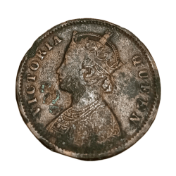 Alternative view of British India ONE QUARTER ANNA Year 1862 QUEEN VICTORIA Collectable Grade.