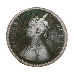 Alternative view of British India ONE QUARTER ANNA Year 1862 QUEEN VICTORIA Collectable Grade.
